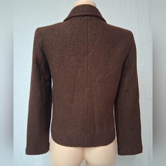 Talbots Dark Brown Women's Blazer with Gold Buttons Size 10p 40% Wool - Picture 8 of 17